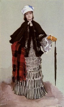  Black Painting - A Lady In A Black And White Dress James Jacques Joseph Tissot